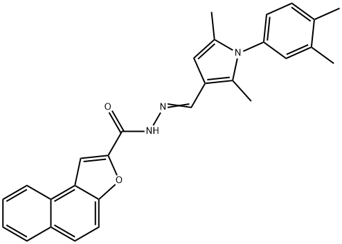 N'-{[1-(3,4-dimethylphenyl)-2,5-dimethyl-1H-pyrrol-3-yl]methylene}naphtho[2,1-b]furan-2-carbohydrazide Struktur