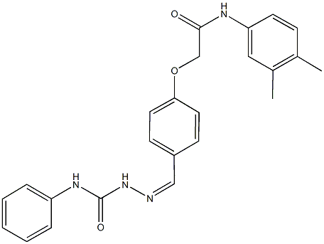 2-{4-[2-(anilinocarbonyl)carbohydrazonoyl]phenoxy}-N-(3,4-dimethylphenyl)acetamide Struktur