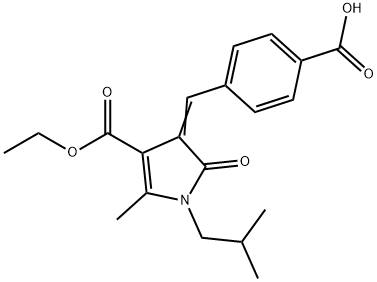 4-{[4-(ethoxycarbonyl)-1-isobutyl-5-methyl-2-oxo-1,2-dihydro-3H-pyrrol-3-ylidene]methyl}benzoic acid Struktur