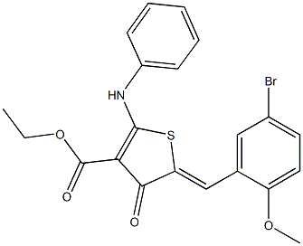 ethyl 2-anilino-5-(5-bromo-2-methoxybenzylidene)-4-oxo-4,5-dihydro-3-thiophenecarboxylate Struktur