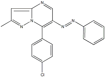 7-(4-chlorophenyl)-2-methyl-6-(phenyldiazenyl)pyrazolo[1,5-a]pyrimidine Struktur