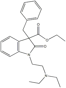 ethyl 3-benzyl-1-[2-(diethylamino)ethyl]-2-oxo-3-indolinecarboxylate Struktur