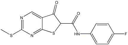 N-(4-fluorophenyl)-2-(methylsulfanyl)-5-oxo-5,6-dihydrothieno[2,3-d]pyrimidine-6-carboxamide Struktur