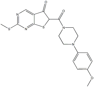 6-{[4-(4-methoxyphenyl)-1-piperazinyl]carbonyl}-2-(methylsulfanyl)thieno[2,3-d]pyrimidin-5(6H)-one Struktur