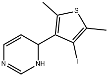 6-(4-iodo-2,5-dimethyl-3-thienyl)-1,6-dihydropyrimidine Struktur