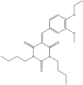 1,3-dibutyl-5-(4-ethoxy-3-methoxybenzylidene)-2-thioxodihydro-4,6(1H,5H)-pyrimidinedione Struktur