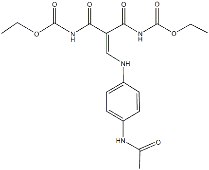 ethyl 3-[4-(acetylamino)anilino]-2-{[(ethoxycarbonyl)amino]carbonyl}acryloylcarbamate Struktur