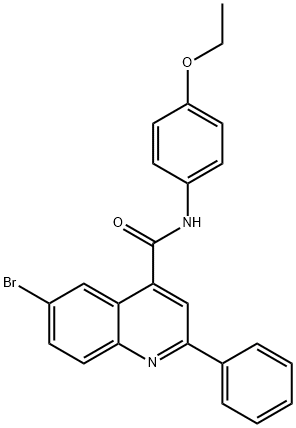 6-bromo-N-(4-ethoxyphenyl)-2-phenyl-4-quinolinecarboxamide Struktur