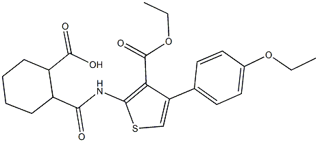 2-({[3-(ethoxycarbonyl)-4-(4-ethoxyphenyl)-2-thienyl]amino}carbonyl)cyclohexanecarboxylic acid Struktur