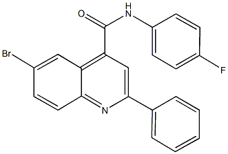 6-bromo-N-(4-fluorophenyl)-2-phenyl-4-quinolinecarboxamide Struktur