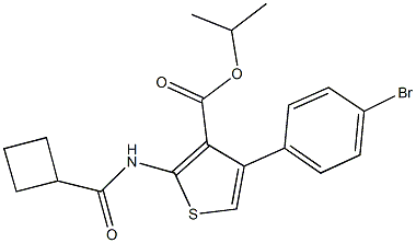 isopropyl 4-(4-bromophenyl)-2-[(cyclobutylcarbonyl)amino]-3-thiophenecarboxylate Struktur