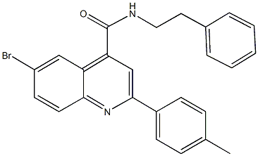 6-bromo-2-(4-methylphenyl)-N-(2-phenylethyl)-4-quinolinecarboxamide Struktur