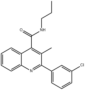 2-(3-chlorophenyl)-3-methyl-N-propyl-4-quinolinecarboxamide Struktur