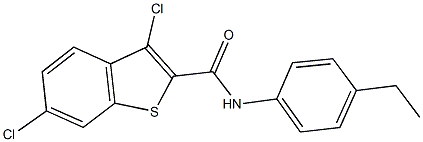 3,6-dichloro-N-(4-ethylphenyl)-1-benzothiophene-2-carboxamide Struktur