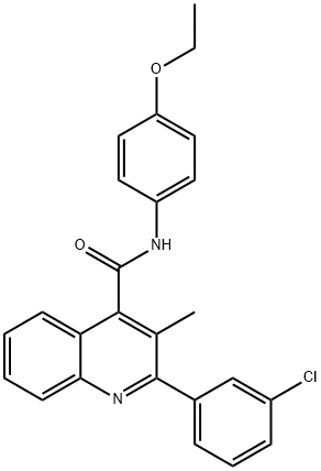 2-(3-chlorophenyl)-N-(4-ethoxyphenyl)-3-methyl-4-quinolinecarboxamide Struktur