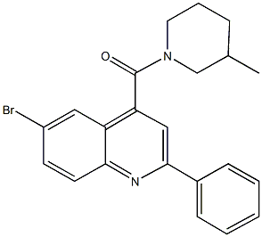 6-bromo-4-[(3-methyl-1-piperidinyl)carbonyl]-2-phenylquinoline Struktur