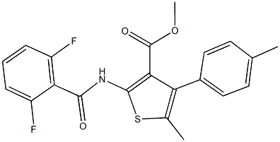 methyl 2-[(2,6-difluorobenzoyl)amino]-5-methyl-4-(4-methylphenyl)-3-thiophenecarboxylate Struktur