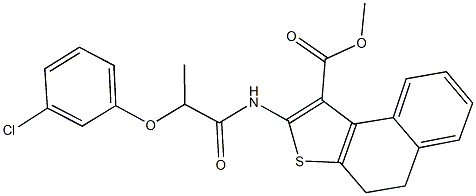 methyl 2-{[2-(3-chlorophenoxy)propanoyl]amino}-4,5-dihydronaphtho[2,1-b]thiophene-1-carboxylate Struktur