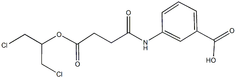 3-({4-[2-chloro-1-(chloromethyl)ethoxy]-4-oxobutanoyl}amino)benzoic acid Struktur