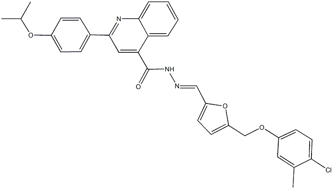 N'-({5-[(4-chloro-3-methylphenoxy)methyl]-2-furyl}methylene)-2-(4-isopropoxyphenyl)-4-quinolinecarbohydrazide Struktur