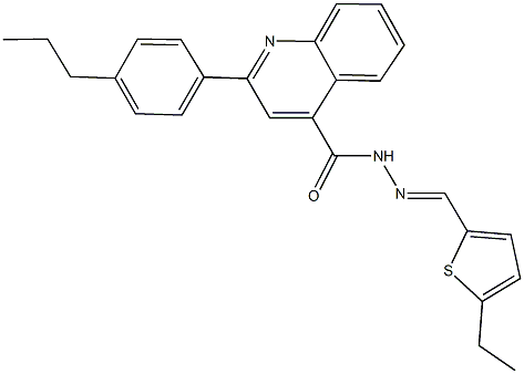 N'-[(5-ethyl-2-thienyl)methylene]-2-(4-propylphenyl)-4-quinolinecarbohydrazide Struktur