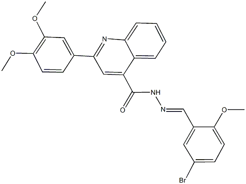 N'-(5-bromo-2-methoxybenzylidene)-2-(3,4-dimethoxyphenyl)-4-quinolinecarbohydrazide Struktur