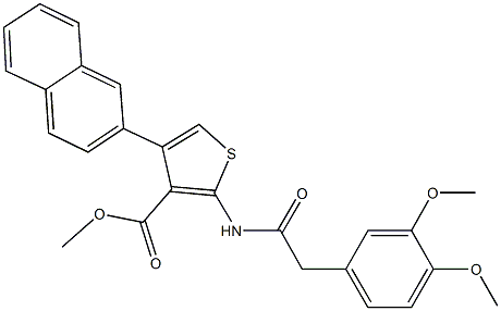 methyl 2-{[(3,4-dimethoxyphenyl)acetyl]amino}-4-(2-naphthyl)thiophene-3-carboxylate Struktur