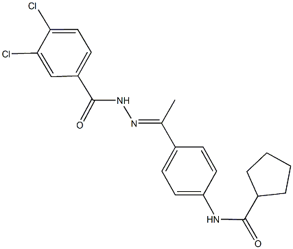 N-{4-[N-(3,4-dichlorobenzoyl)ethanehydrazonoyl]phenyl}cyclopentanecarboxamide Struktur