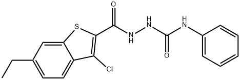 2-[(3-chloro-6-ethyl-1-benzothien-2-yl)carbonyl]-N-phenylhydrazinecarboxamide Struktur