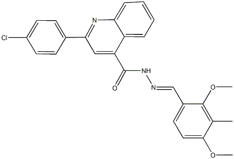 2-(4-chlorophenyl)-N'-(2,4-dimethoxy-3-methylbenzylidene)-4-quinolinecarbohydrazide Struktur