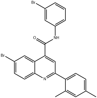 6-bromo-N-(3-bromophenyl)-2-(2,4-dimethylphenyl)-4-quinolinecarboxamide Struktur