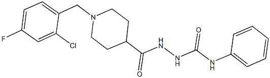 2-{[1-(2-chloro-4-fluorobenzyl)-4-piperidinyl]carbonyl}-N-phenylhydrazinecarboxamide Struktur