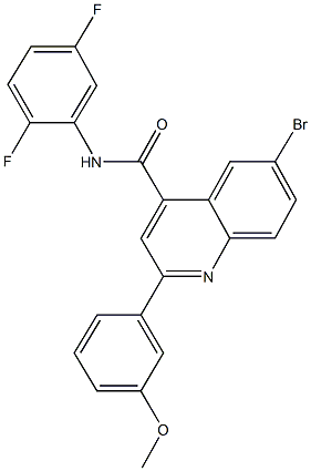 6-bromo-N-(2,5-difluorophenyl)-2-(3-methoxyphenyl)-4-quinolinecarboxamide Struktur