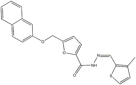 N'-[(3-methyl-2-thienyl)methylene]-5-[(2-naphthyloxy)methyl]-2-furohydrazide Struktur