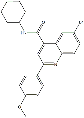 6-bromo-N-cyclohexyl-2-(4-methoxyphenyl)-4-quinolinecarboxamide Struktur