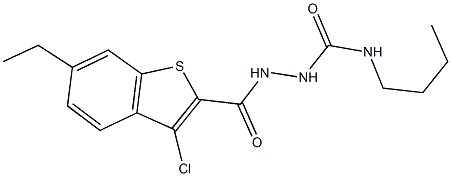 N-butyl-2-[(3-chloro-6-ethyl-1-benzothien-2-yl)carbonyl]hydrazinecarboxamide Struktur