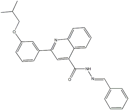 N'-benzylidene-2-(3-isobutoxyphenyl)-4-quinolinecarbohydrazide Struktur