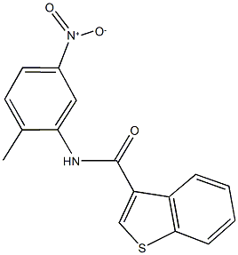 N-{5-nitro-2-methylphenyl}-1-benzothiophene-3-carboxamide Struktur