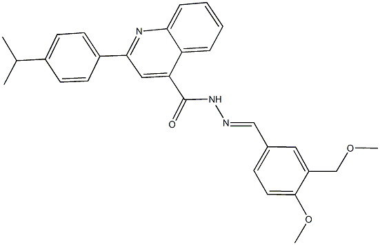 2-(4-isopropylphenyl)-N'-[4-methoxy-3-(methoxymethyl)benzylidene]-4-quinolinecarbohydrazide Struktur