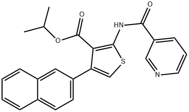 isopropyl 4-(2-naphthyl)-2-[(pyridin-3-ylcarbonyl)amino]thiophene-3-carboxylate Struktur