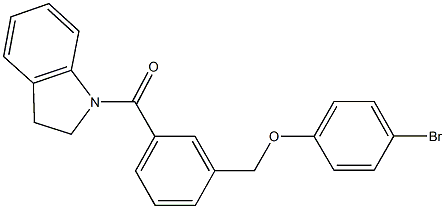 1-{3-[(4-bromophenoxy)methyl]benzoyl}indoline Struktur