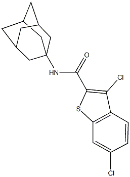 N-(1-adamantyl)-3,6-dichloro-1-benzothiophene-2-carboxamide Struktur