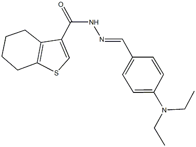 N'-[4-(diethylamino)benzylidene]-4,5,6,7-tetrahydro-1-benzothiophene-3-carbohydrazide Struktur