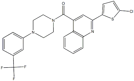 2-(5-chloro-2-thienyl)-4-({4-[3-(trifluoromethyl)phenyl]-1-piperazinyl}carbonyl)quinoline Struktur