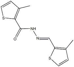 3-methyl-N'-[(3-methyl-2-thienyl)methylene]-2-thiophenecarbohydrazide Struktur