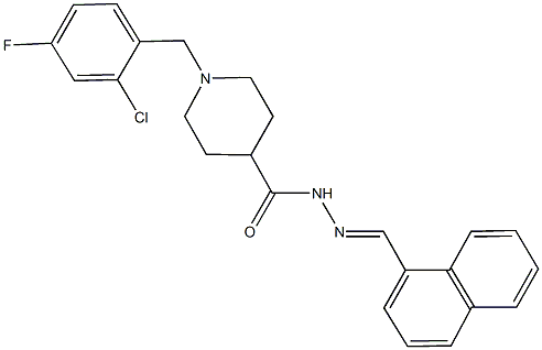 1-(2-chloro-4-fluorobenzyl)-N'-(1-naphthylmethylene)-4-piperidinecarbohydrazide Struktur