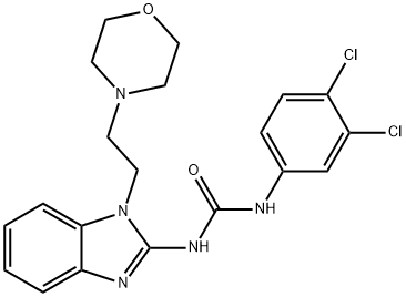 N-(3,4-dichlorophenyl)-N'-[1-(2-morpholin-4-ylethyl)-1H-benzimidazol-2-yl]urea Struktur