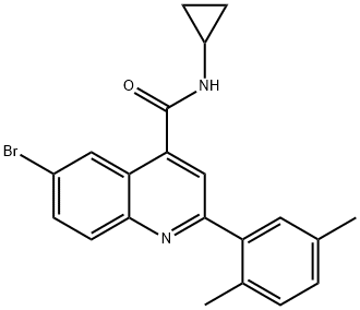 6-bromo-N-cyclopropyl-2-(2,5-dimethylphenyl)-4-quinolinecarboxamide Struktur