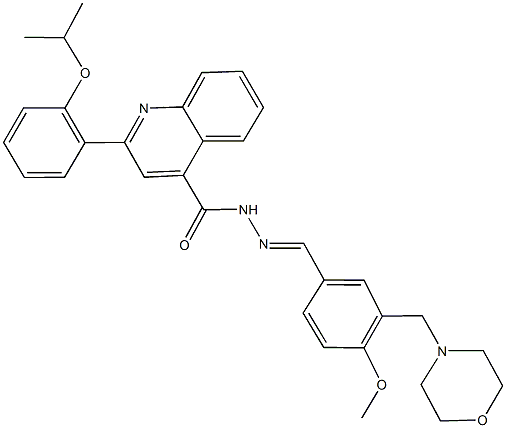 2-(2-isopropoxyphenyl)-N'-[4-methoxy-3-(4-morpholinylmethyl)benzylidene]-4-quinolinecarbohydrazide Struktur