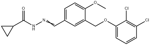 N'-{3-[(2,3-dichlorophenoxy)methyl]-4-methoxybenzylidene}cyclopropanecarbohydrazide Struktur